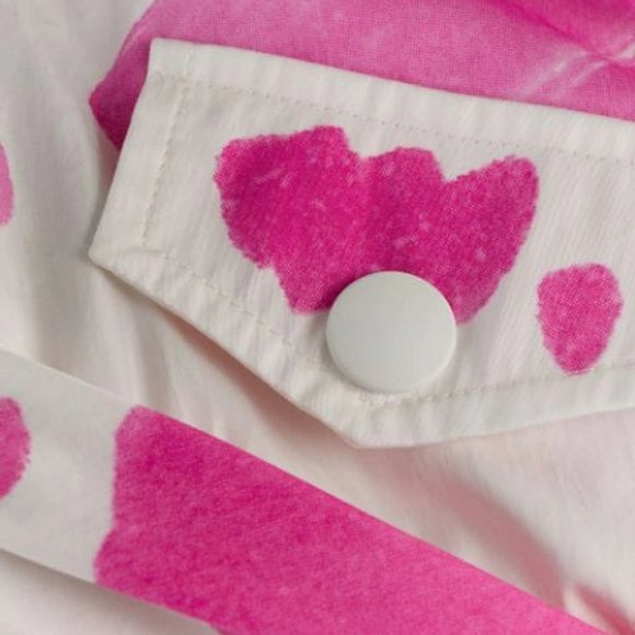 MOSCHINO Brushstroke Scribble Sketches Pink Trench Coat Dress Poplin 2019 BARBIE - Picture 14 of 17